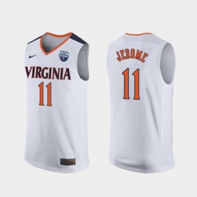 Men's Virginia Cavaliers Ty Jerome White Jersey 2019 Men's Basketball Champions