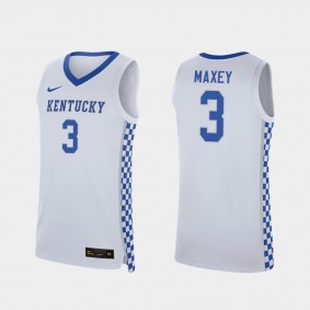 2020 NBA Draft Tyrese Maxey Kentucky Wildcats #3 White Replica College Basketball Jersey
