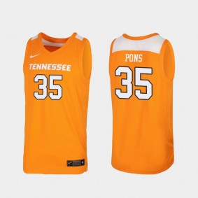 Yves Pons Tennessee Volunteers #35 Tennessee Orange Replica College Basketball Jersey