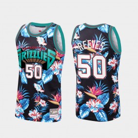 Bryant Reeves Vancouver Grizzlies #50 Floral Fashion Black Jersey
