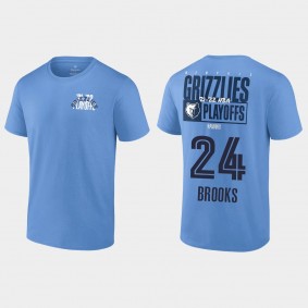 2022 NBA Playoffs Grizzlies Dillon Brooks #24 Dunk T-Shirt Blue