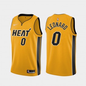 Meyers Leonard Miami Heat Yellow 2020-21 Earned Edition Jersey