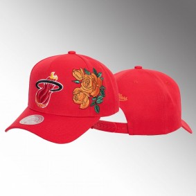 Miami Heat Secondary Roses Hat Men Red HWC Snapback Pro Snapback