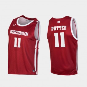 Micah Potter Wisconsin Badgers #11 Red 2020-21 Replica Jersey