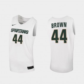 Michigan State Spartans Gabe Brown 2020-21 Replica Basketball White Jersey
