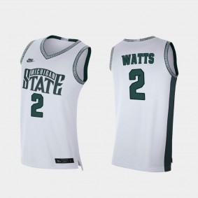 Michigan State Spartans Rocket Watts 2020-21 Limited Retro College Basketball White Jersey