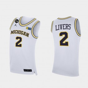 Isaiah Livers Michigan Wolverines 2021 Big Ten regular season champions BLM White Jersey March Madness