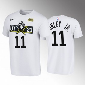 2023 NBA All-Star Utah Jazz #11 Mike Conley Jr. White T-Shirt Wordmark Logo