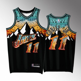Utah Jazz #11 Mike Conley Jr. Ancient Art Black Jersey Special Edition