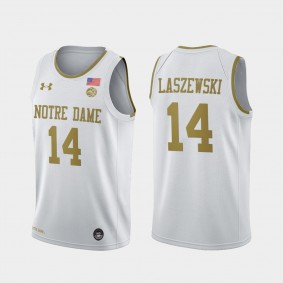 Nate Laszewski Notre Dame Fighting Irish #14 White Alternate Jersey