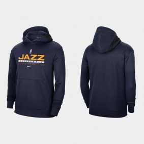 Utah Jazz Spotlight On Court Practice Performance Pullover Navy Hoodie