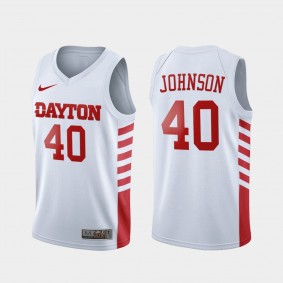 Chase Johnson Dayton Flyers College Basketball White Jersey NCAA