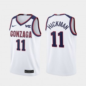 Nolan Hickman Gonzaga Bulldogs #11 Jersey White 2021-22 College Basketball Limited