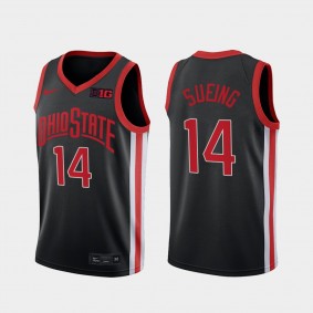 Ohio State Buckeyes Justice Sueing 2021 Alternate Throwback 90s Anthracite Jersey