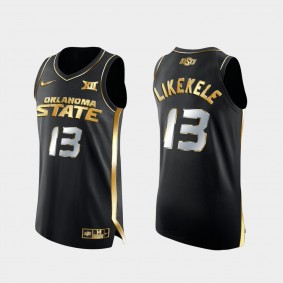Isaac Likekele 2021 March Madness Oklahoma State Cowboys Golden Authentic Black Jersey