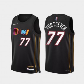 Omer Yurtseven Heat 75th Anniversary Jersey 2021-22 City Edition #77 Black mashed-up Uniform