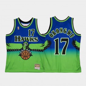 Onyeka Okongwu #17 Atlanta Hawks Blue Reload 2.0 Hardwood Classics Jersey Shirts