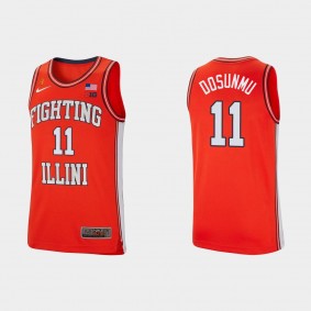 Illinois Fighting Illini Nike #11 Ayo Dosunmu Orange College Basketball Retro Jersey