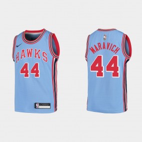 Atlanta Hawks Pete Maravich #44 Hardwood Classics Blue Youth Jersey