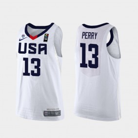 Team USA Reginald Perry 2019 FIBA U19 Baketball World Cup Men's White Jersey
