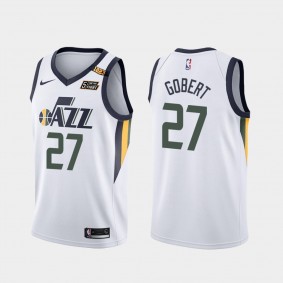 Rudy Gobert Utah Jazz White 5 For The Fight Jersey Sloan 1223 Wins