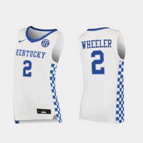 Sahvir Wheeler Kentucky Wildcats #2 Jersey White 2021-22 College Basketball Replica
