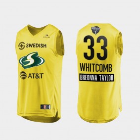 WNBA Sami Whitcomb 2020 WNBA Finals Bound Yellow Jersey Seattle Storm