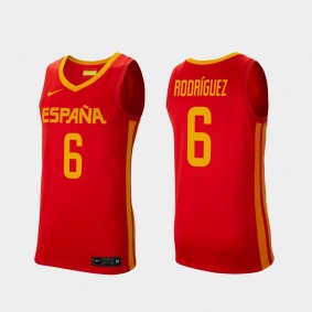 Sergio Rodriguez Spain Basketball 2021 Tokyo Olympics Away Red Jersey