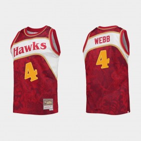 Atlanta Hawks Spud Webb #4 Red Lunar New Year HWC Limited Jersey