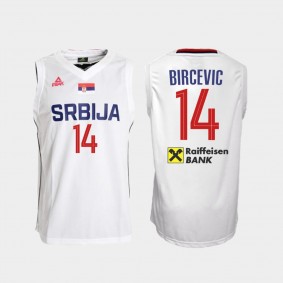 Serbia #14 Stefan Bircevic FIBA Basketball World Cup Jersey - White