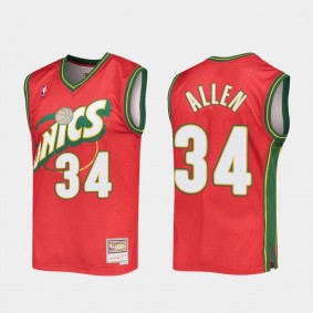 Ray Allen Seattle SuperSonics #34 Hardwood Classics Red Jersey