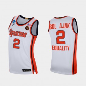 Syracuse Orange John Bol Ajak 2021 March Madness Sweet 16 Equality White Jersey