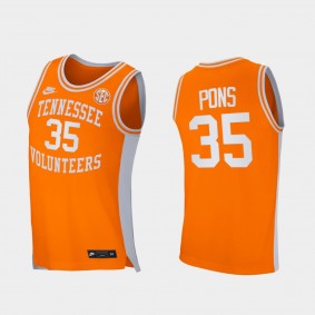 Tennessee Volunteers Yves Pons 2021 Retro College Basketball Orange Jersey
