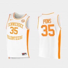 Tennessee Volunteers Yves Pons 2021 Replica College Basketball White Jersey