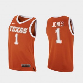 Texas Longhorns Andrew Jones 2020-21 Replica College Basketball Orange Jersey