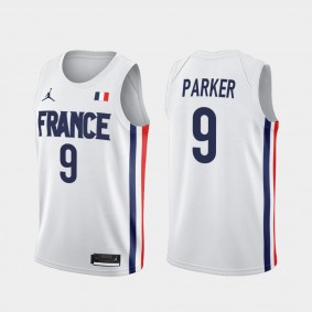 Tony Parker France Basketball Olymipcs Game EuroBasket MVP White Jersey