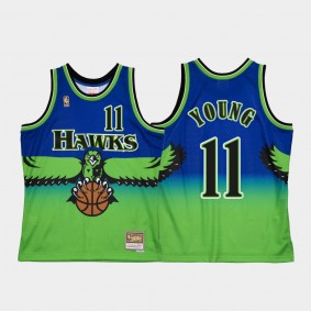 Trae Young #11 Atlanta Hawks Blue Reload 2.0 Hardwood Classics Jersey Shirts
