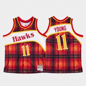Atlanta Hawks Trae Young #11 Private School Hardwood Classics Red Jersey