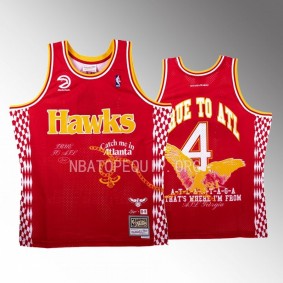 Hawks x Lil Baby NBA BR Remix True To Atl Red Jersey #4 Limited Edition