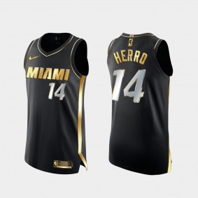 Tyler Herro Miami Heat #14 Authentic Golden Black Jersey