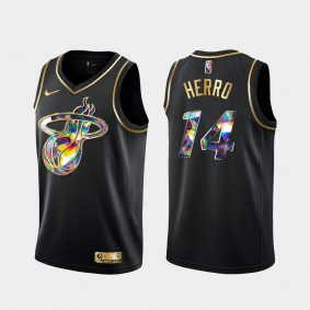 Tyler Herro Miami Heat Diamond Logo Jersey 2021-22 NBA 75th Season Black