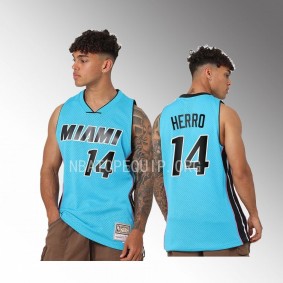 Miami Heat Tyler Herro Blue Neon Tropical Men Jersey Swingman