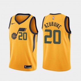 Udoka Azubuike #20 Utah Jazz 2020-21 Statement Yellow Jersey 2020 NBA Draft