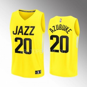 Udoka Azubuike Jazz #20 Yellow Jersey Fast Break Fastbreak 2022-23 Icon Edition