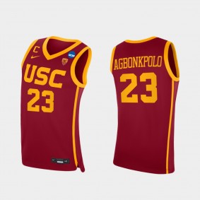 Max Agbonkpolo USC Trojans 2021 March Madness Sweet 16 PAC-12 Cardinal Jersey