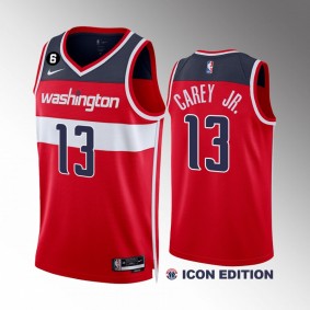 Vernon Carey Jr. #13 Washington Wizards 2022-23 Icon Edition Red Jersey