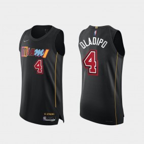 Heat #4 Victor Oladipo 75th Diamond Authentic Jersey 2021-22 City Edition Black mashed-up Uniform