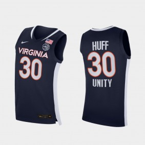 Virginia Cavaliers Jay Huff 2021 Unity Road Secondary Logo Navy Jersey