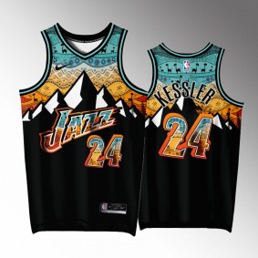 Utah Jazz #24 Walker Kessler Ancient Art Black Jersey Special Edition