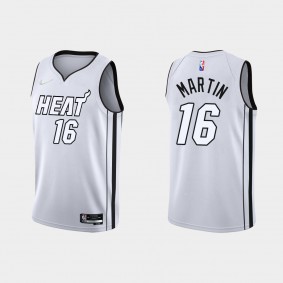 Miami Heat Caleb Martin #16 White Hot 2022 NBA Playoffs White Jersey Swingman